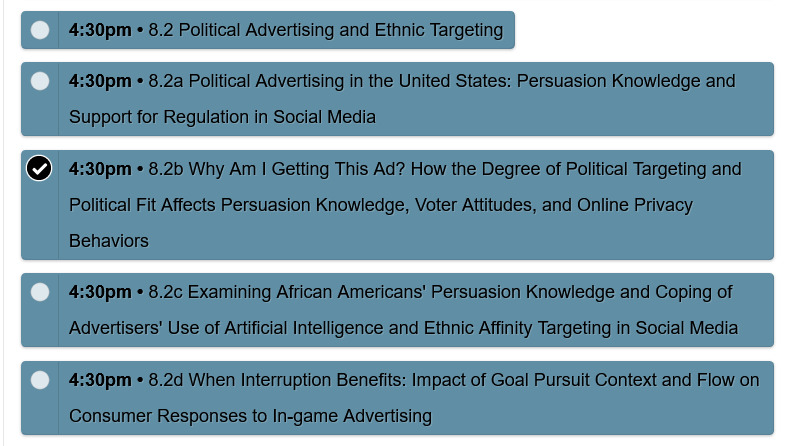 Advertising & Media Psychology (U of Vienna) (@adme_univie) on Twitter photo We are going live! We are excited to present our work on targeted political advertising and misleading green advertising at the American Academy of Advertising Annual Conference #AAA2021 <a href="/AdScholar/">American Academy of Advertising</a>. Catch us (@Marlis_St <a href="/AriadneNeu/">Ariadne Neu</a>) in these really interesting panels on Saturday: We are going live! We are excited to present our work on targeted political advertising and misleading green advertising at the American Academy of Advertising Annual Conference #AAA2021 <a href="/AdScholar/">American Academy of Advertising</a>. Catch us (@Marlis_St <a href="/AriadneNeu/">Ariadne Neu</a>) in these really interesting panels on Saturday: