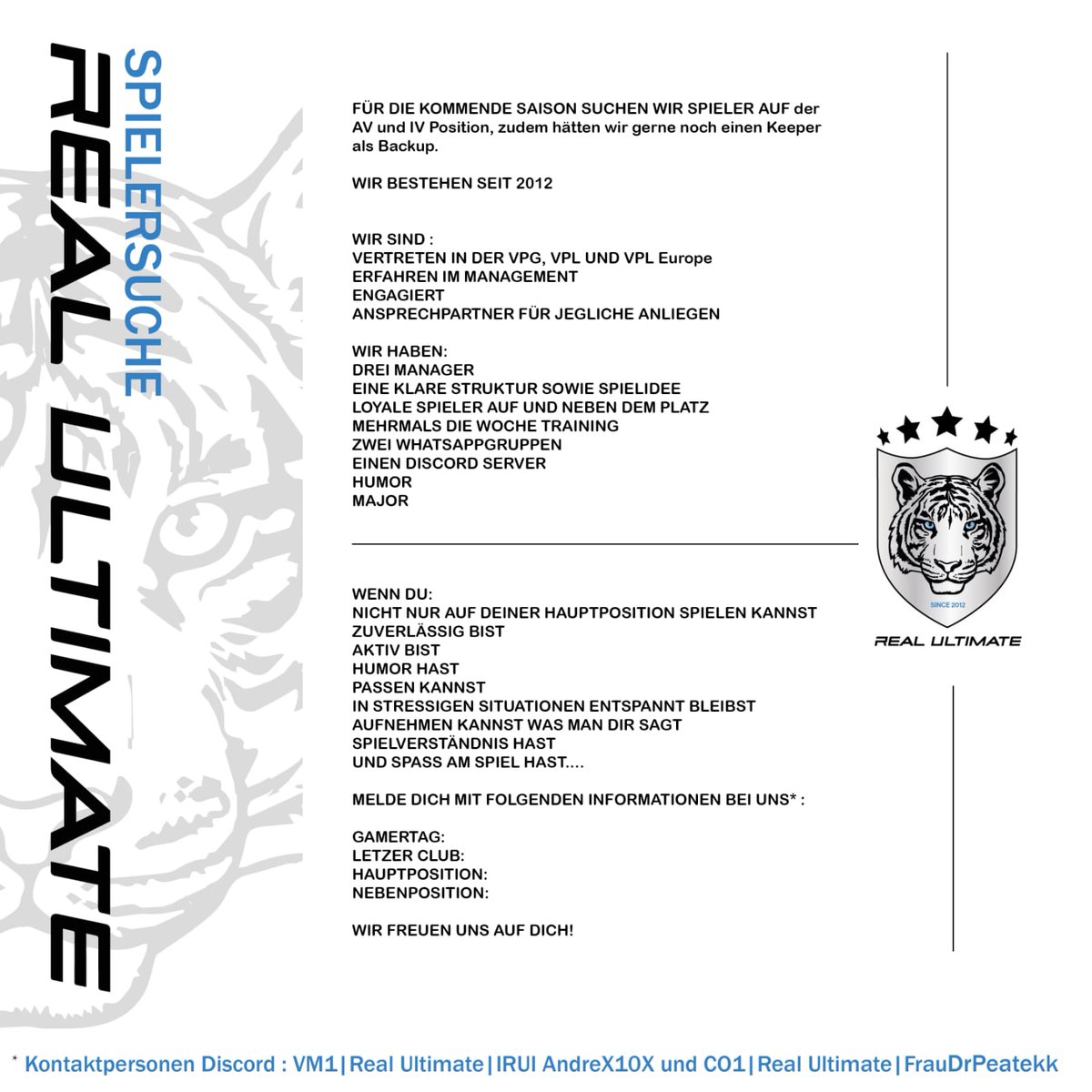 Konsole: Xbox 

#vpl #vplgermany #ProClubs #spielersuche #Xbox #XboxSeriesX