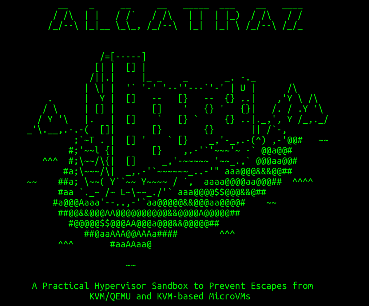 kkamagui1's tweet photo. Last year I presented #BitLeaker for #BHEU and #BHASIA. This year I have submitted my new tool, #Alcatraz,  for #BHUSA 2021. Alcatraz focuses on preventing escapes from the KVM/QEMU and KVM-based microVMs. I hope I can introduce it at #BHUSA for the first time! https://t.co/cYt28A8zNs