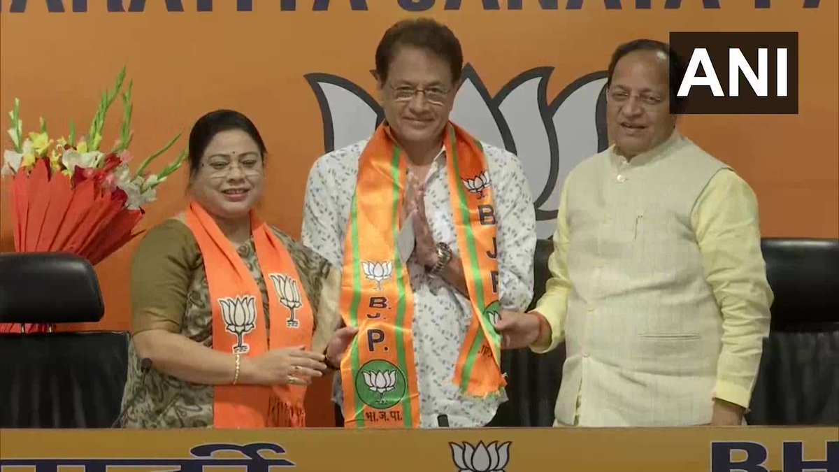 Actor Arun Govil, best known for playing lord Ram in Ramayan TV series, joins Bharatiya Janata Party (BJP) in Delhi.