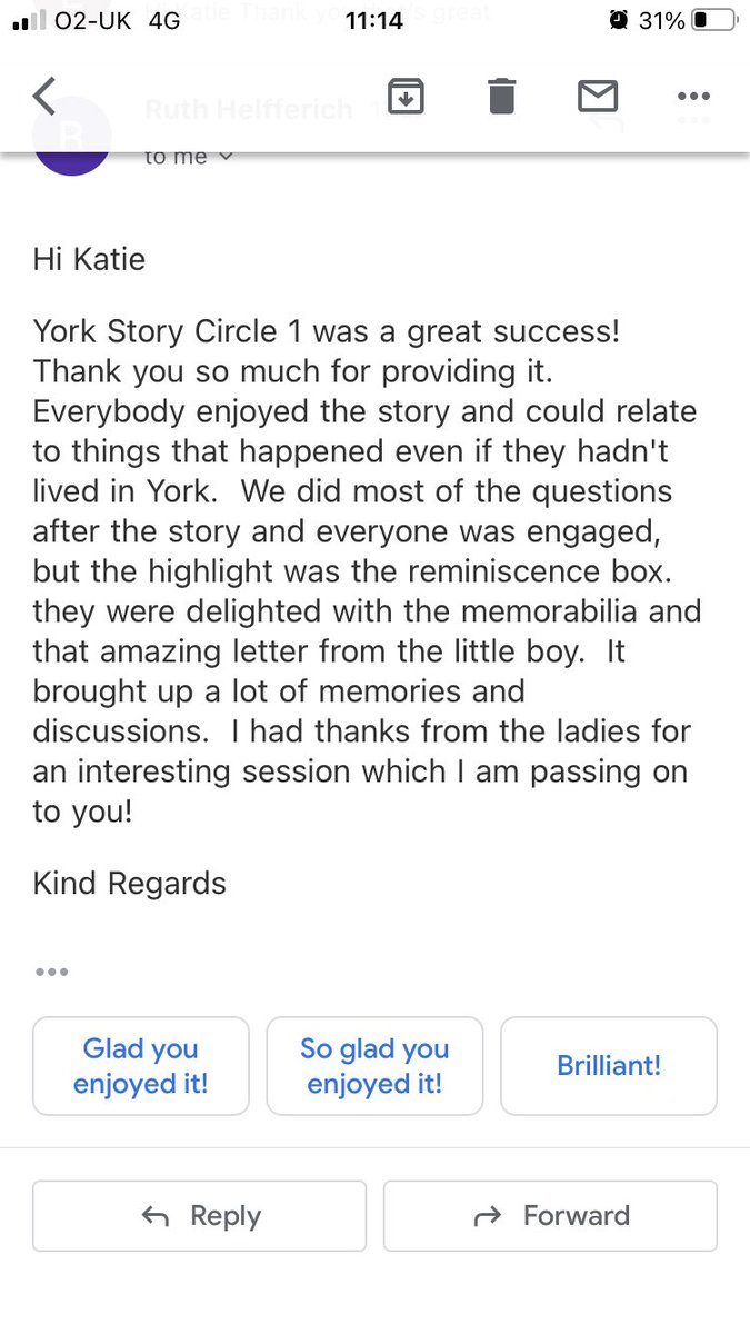 Lovely to get feedback like this from the care homes #CityofYork