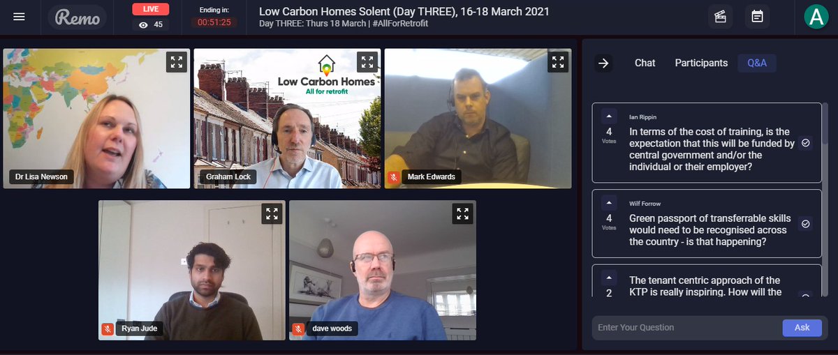 LIVE NOW! Q&A with all of today's speakers. Jump in and have your questions answered #allforretrofit @LJMU @DrLisaNewson @engineering_uk @SERT_work @woodsandtrees @CobaltHousing   @RyanJudeGreen @GFI_green @portsmouthuni @GreentechSouth