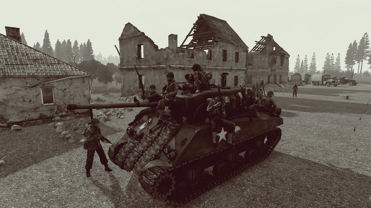 #ThrowbackThursday Here's one from the archives. 
48th Mechanised Division - Normandy, 30th August 1944. Hammer &amp; Titan prepare to move out to drive the enemy out of France. #MechInf #Arma3