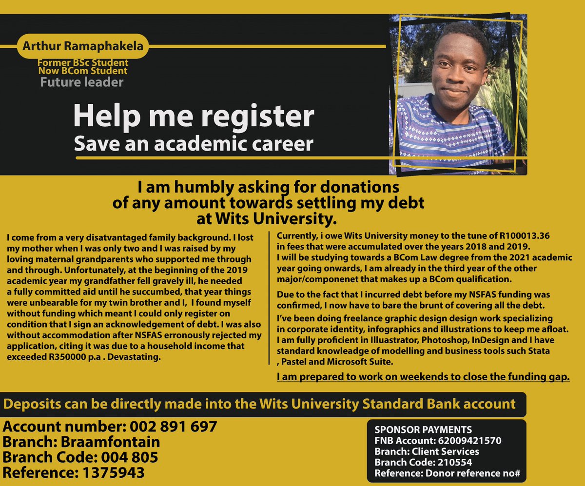 ARamaphakela's tweet photo. @lasizwe Help🙏🏿 I just need an additional R20k. https://t.co/azcKe6zTbg
