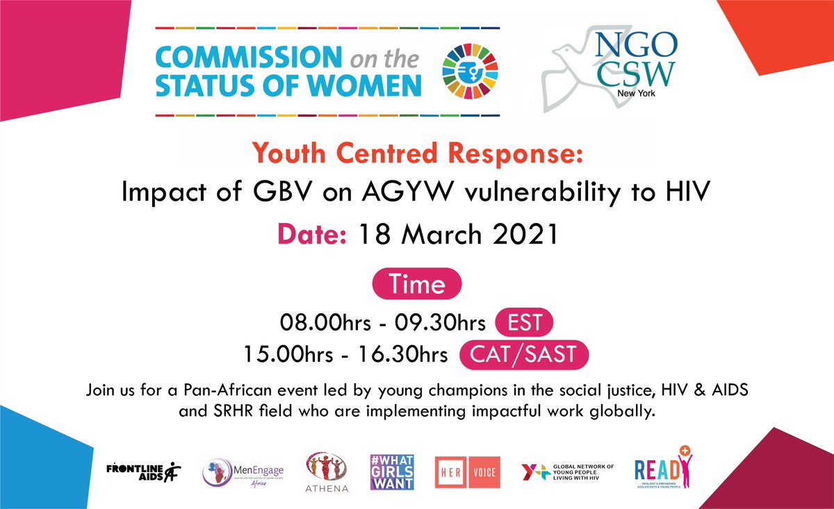 Today is the day and all young people are #READY! Join the conversation, registration is free. Here is the link: bit.ly/38vlZZC #YPlusAimingHigher #WeAreREADY  #HERVoiceFund #AGYW #NGOCSW65VirtualForum #NGOCSW65 #JoyfulDisruption #CSW65 #Beijing25 #GenerationEquality