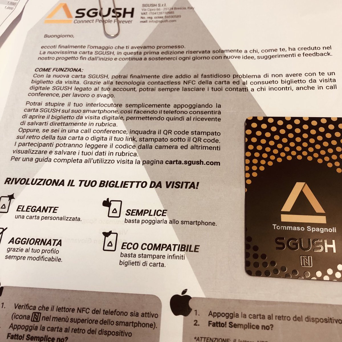 ⁦<a href="/raimondobruschi/">raimondo bruschi</a>⁩ 🙏 la carta SGUSH è fantastica!! Super cool 😎!!