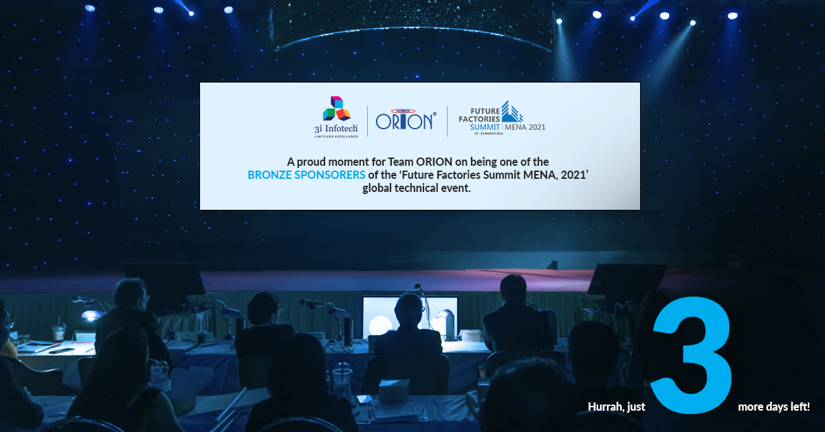 Elevate your manufacturing venture with 3i Infotech's guidance by participating in 'Future Factories Summit MENA 2021', a global technical event, held at Dubai, UAE on trends prevailing in the #manufacturingindustry from 22 - 23 March, 2021. Register now: bit.ly/38HwtFA
