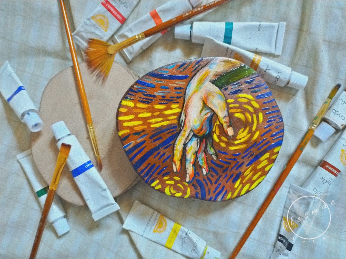_artbles's tweet image. Hello fellow artists ✨
Sharing my last year artwork inspired by known artists Michael Angelo and Vincent Van Gogh 💙💛

mats: wood &amp;amp; acrylic paint🎨
Have a great day! 🎨
