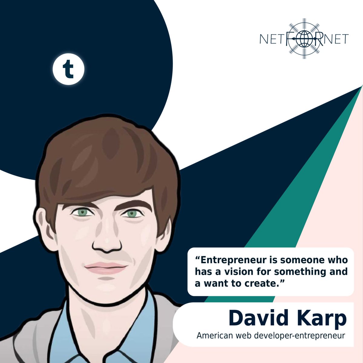 NetForNet1's tweet image. 🔹David Karp is an American entrepreneur, founder and CEO of Tumblr, a micro-blogging service... 
#netfornet #NetForNetInteresting #netfornet #netfornetblog #factsbynetfornet#interestingwithnetfornet #quotesbynetfornet #quotefacebook #davidkarp #tamblr #abouttamblr