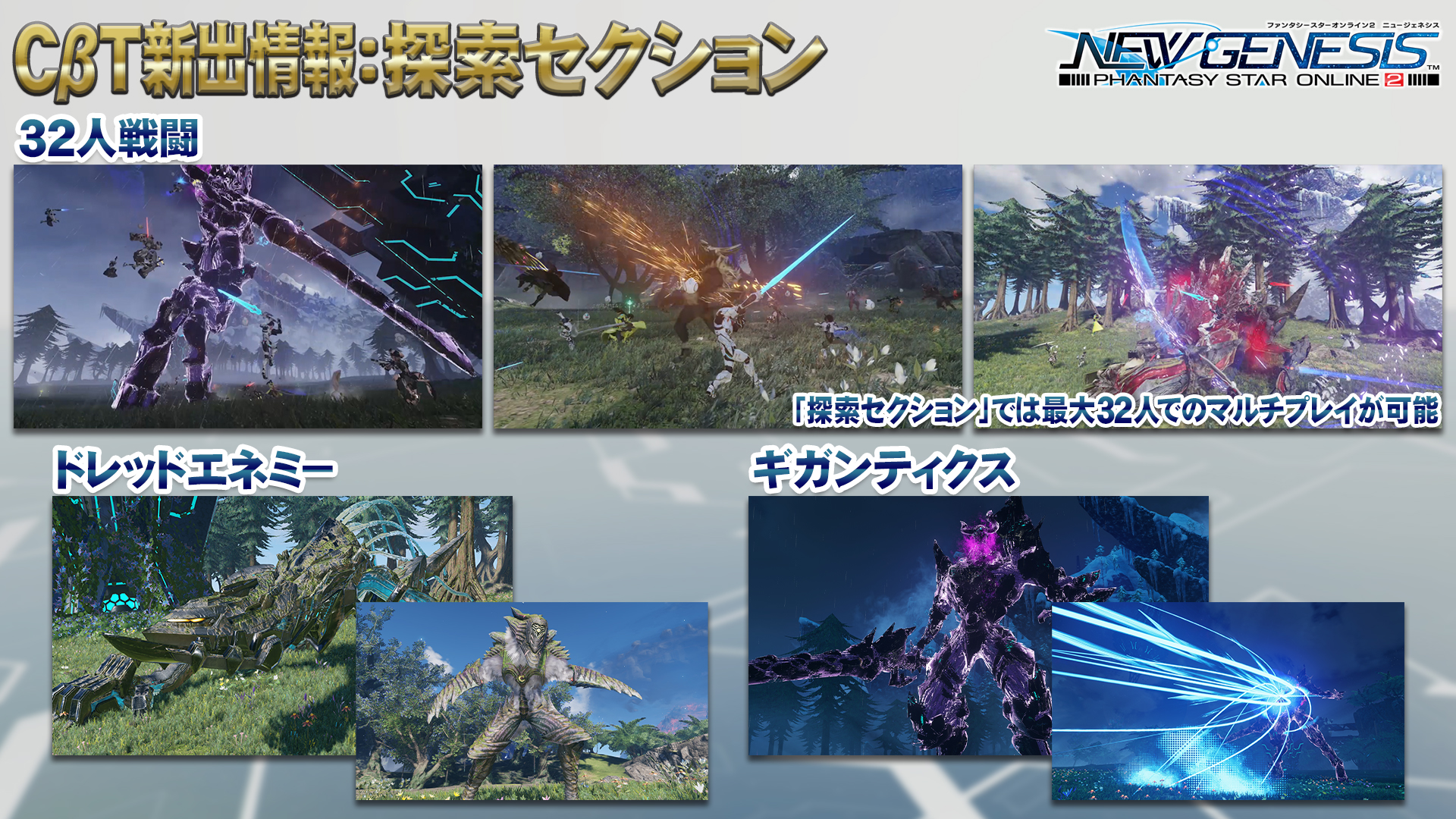 Phantasystaronline2 Pso2 Ngs 特番放送中 お次は 探索 セクション のおさらいです 戦闘セクションでは 最大8人でのマルチプレイとなりますが 探索セクションでは なんと最大で32人のマルチプレイ を楽しめます さらに 探索セクションには