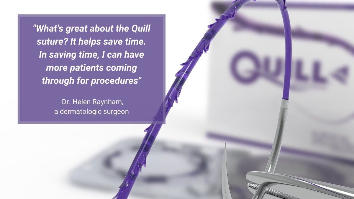 Watch our on-demand webinar to hear about Dr. Raynham’s experience with Quill Knotless Suture. She discusses how it can reduce procedure time and improve patient throughput in her clinic. Learn how you can do it, too!

Watch it here hubs.ly/H0JmG4k0

#QuillBarbedSuture