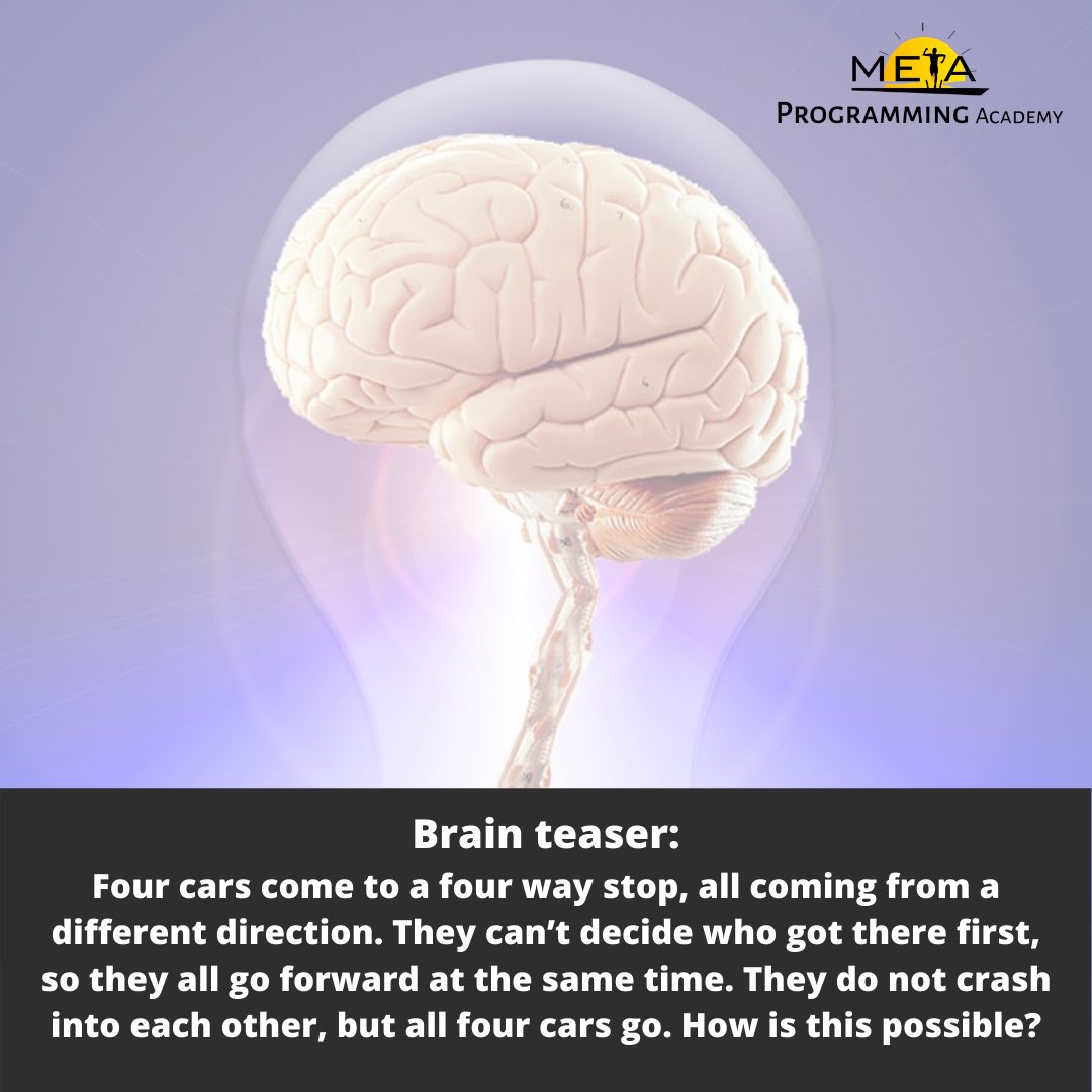 MetaProgAcademy's tweet image. What’s the answer to this brain teaser? Retweet your answer 👇
#Metaprogramming
#MPAcademy
#MetaprogrammingAcademy
#Alternativeeducation
#BrainTeaser
#Brainteasergames
#Brainteaseroftheday
#Brainteaserschallenge