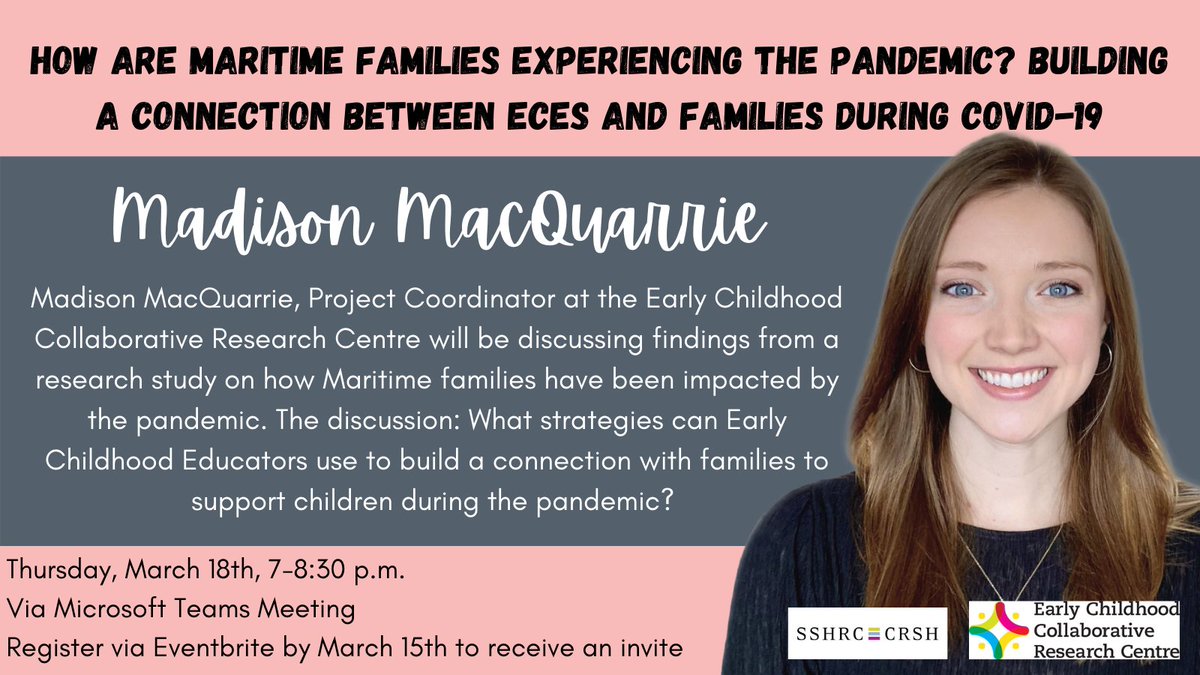 eccrc_msvu's tweet photo. Today is the day!! 🤩 If you missed registration or weren't able to make it, you can join the conversation using #MobilizingConnections which we will use tonight to live tweet information from the webinar!
#nsECE #earlychildhood #COVID19 #earlyyears https://t.co/k2XxXuy0ke