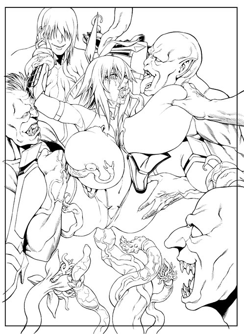 pixiv sketchで配信しながら塗った過程線画、軽く塗り、厚塗り、仕上げ#作業過程 