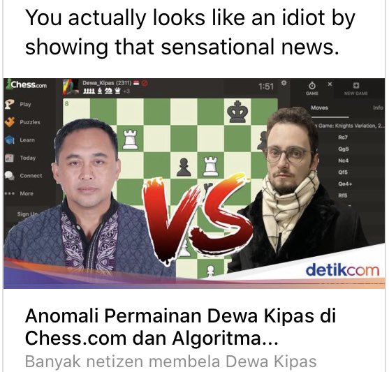 jarvisbudana's tweet  GothamChess vs. Dewa_Kipas Chess Match