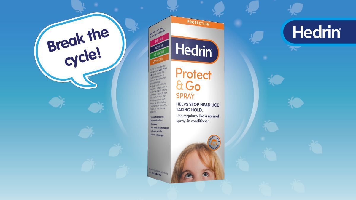 HedrinUK's tweet photo. If you've recently finished a head lice treatment you're probably not in a hurry to repeat that process anytime soon. If you think your child may be at risk of infection after returning to school, reach for Hedrin Protect &amp; Go! 

For verification contact Hedrin@thorntonross.com https://t.co/r8IGf1TGkX