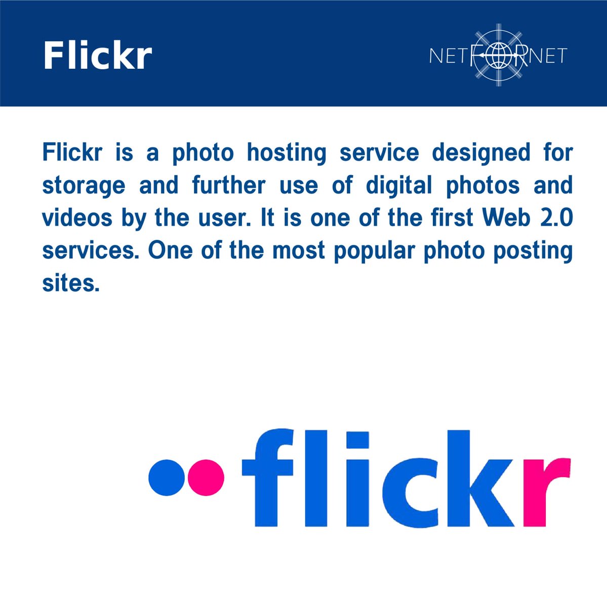 NetForNet1's tweet image. 🔹Are you using Flickr Photo Hosting ...?
If not, then read the information we have collected and register on Flickr .... 📣
We also have our page in this social network .... #flickr #aboutflickr #weareinflickr #netfornet #netfornetteam #NETFORNET #itprogramming