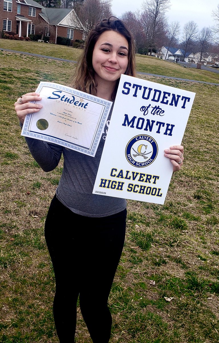 THECalvertHigh's tweet image. Congratulations to our 10th grade Student of the Month, Lexi Jones! 💙💛💙💛