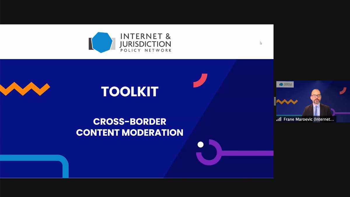 IJurisdiction's tweet image. @Frane_M, Director, Content &amp;amp; Jurisdiction Program, @IJurisdiction Policy Network, introduces the Toolkit on Cross-border Content Moderation #legalinteroperability
