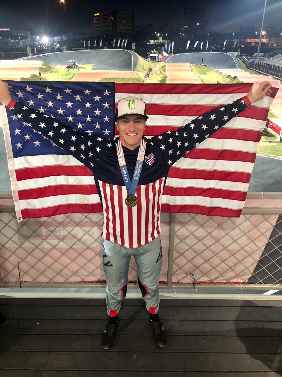 Yeah yeah yeaaaah who is ready for some #BMXRacing in #RockHill next weekend! 📢 We'll be crowning four new #NationalChampions on Sunday in South Carolina. 🇺🇸  #Throwback to last year's #BMXNats in Houston, TX with National Champs, Alise Post & Connor Fields.