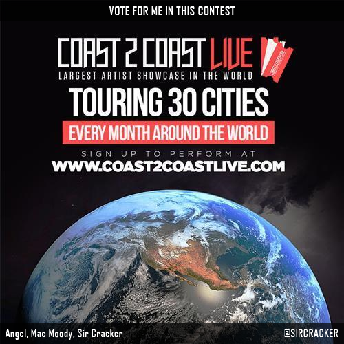 SIRCRACKER's tweet photo. Vote for me to perform for  $50,000 in Prizes!  at #Houston All Ages 4/5/21! https://t.co/cU3byMy3cB #Coast2Coast https://t.co/FW7EDvNbyg