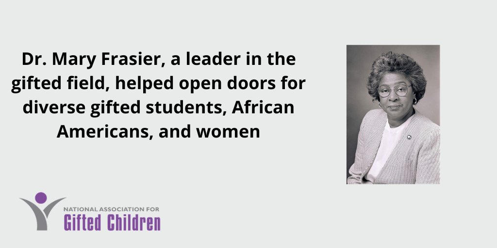 During Women’s History Month, we recognize the contributions of Dr. Mary Frasier. bit.ly/38WKoI1 #GiftedMinds <a href="/universityofga/">UGA</a> @TarekGrantham  <a href="/sally_krisel/">Sally Krisel</a>