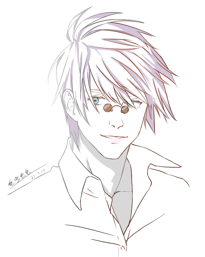 爬虫丢丢en Twitter 咒术回战 五条悟三更半夜摸个鱼 其实是上色老上不好 才画成这样的t T