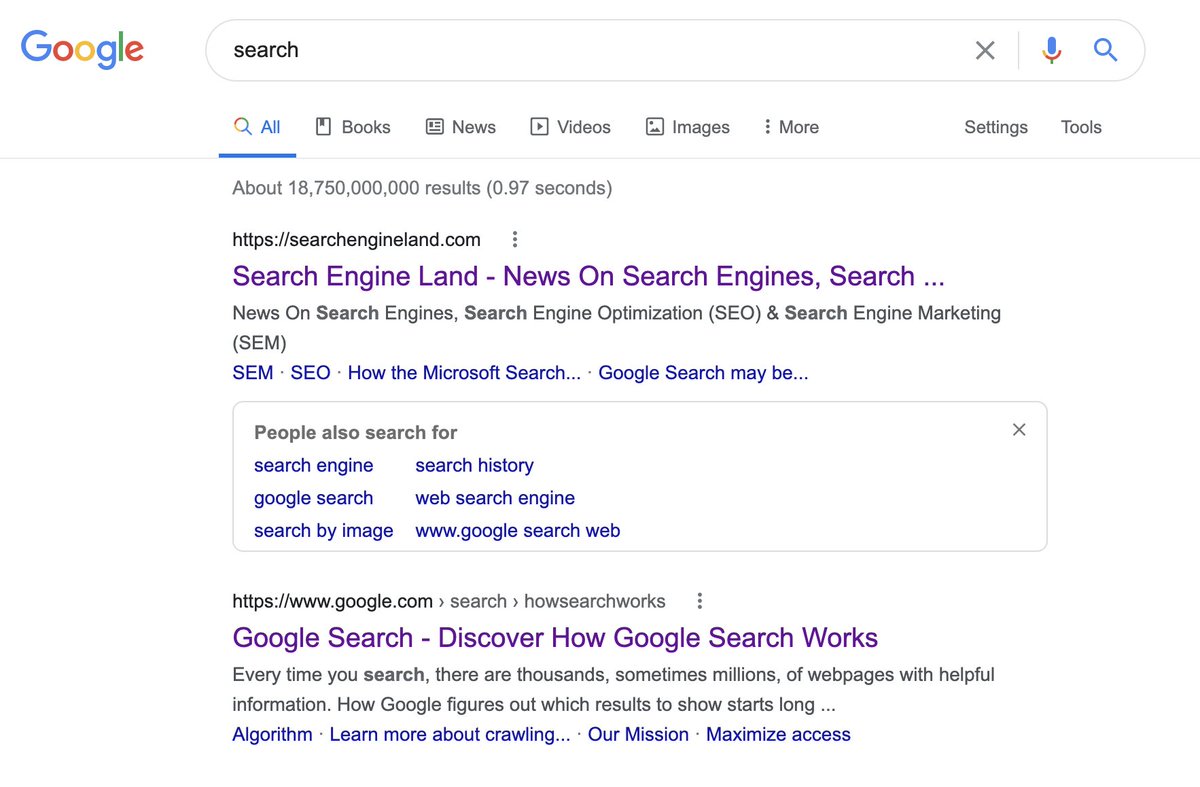 Apparently <a href="/Google/">Google</a> doesn't rank #1 for 'search' on Google... searchengineland FTW