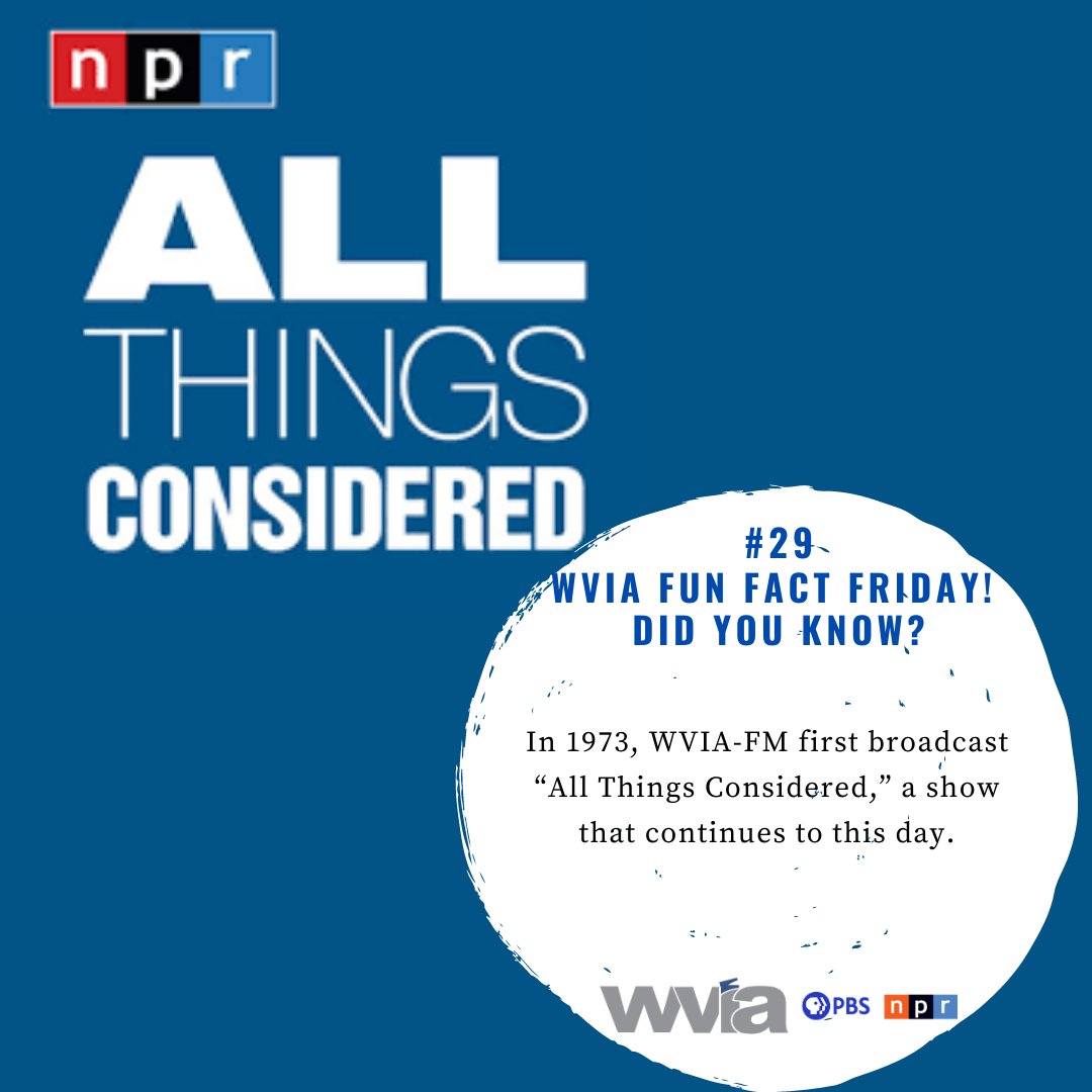 WVIATVFM's tweet photo. #WVIAFunFactFriday In 1973, WVIA-FM first broadcast “All Things Considered,” a show that continues to this day. https://t.co/rF1CVyC48I