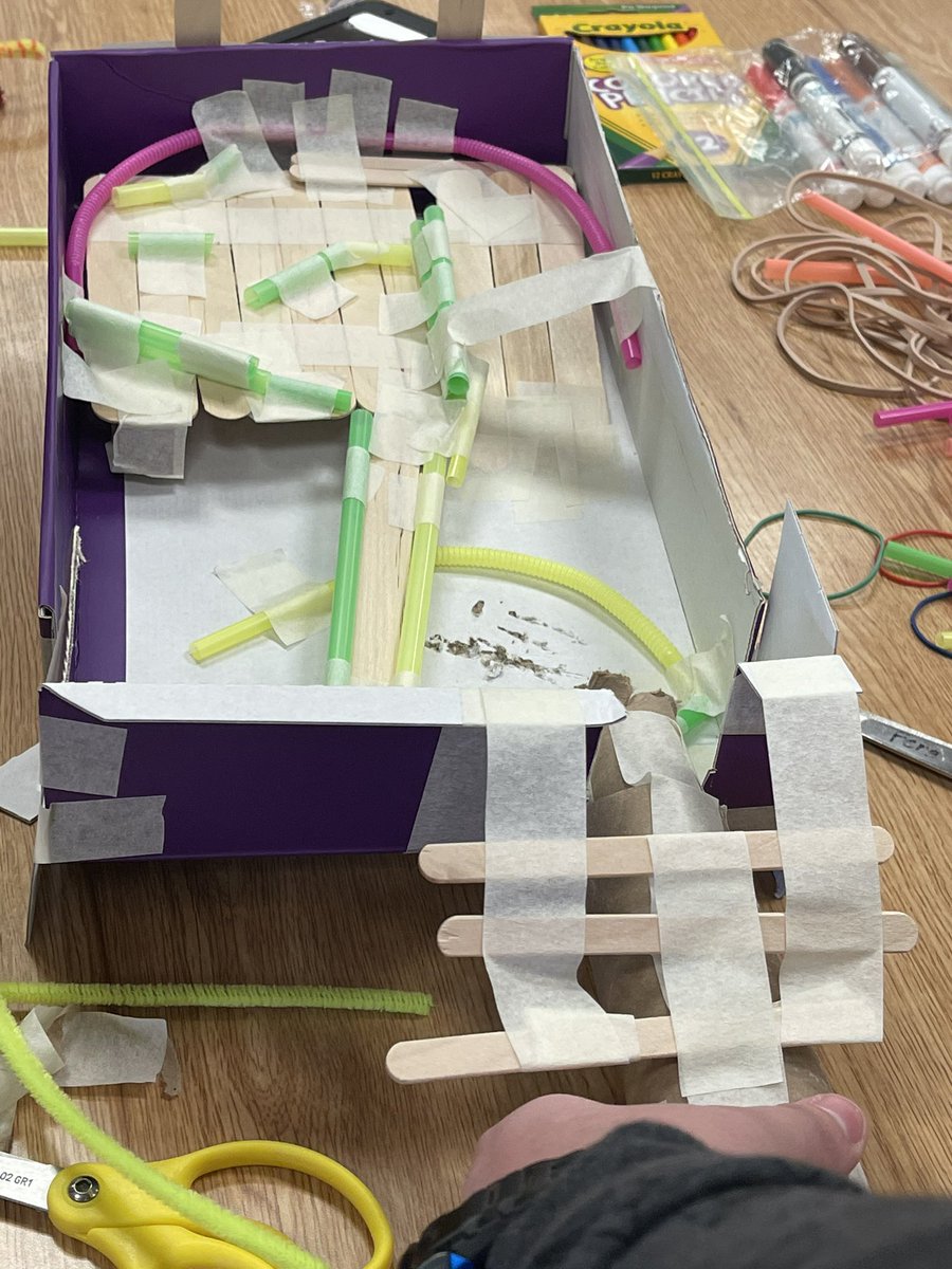 Today in STEM Camp we got to learn about Potential and Kinetic energy and simple machines while creating Pinball machines...I’m so impressed by these future engineers. #kcs_stem