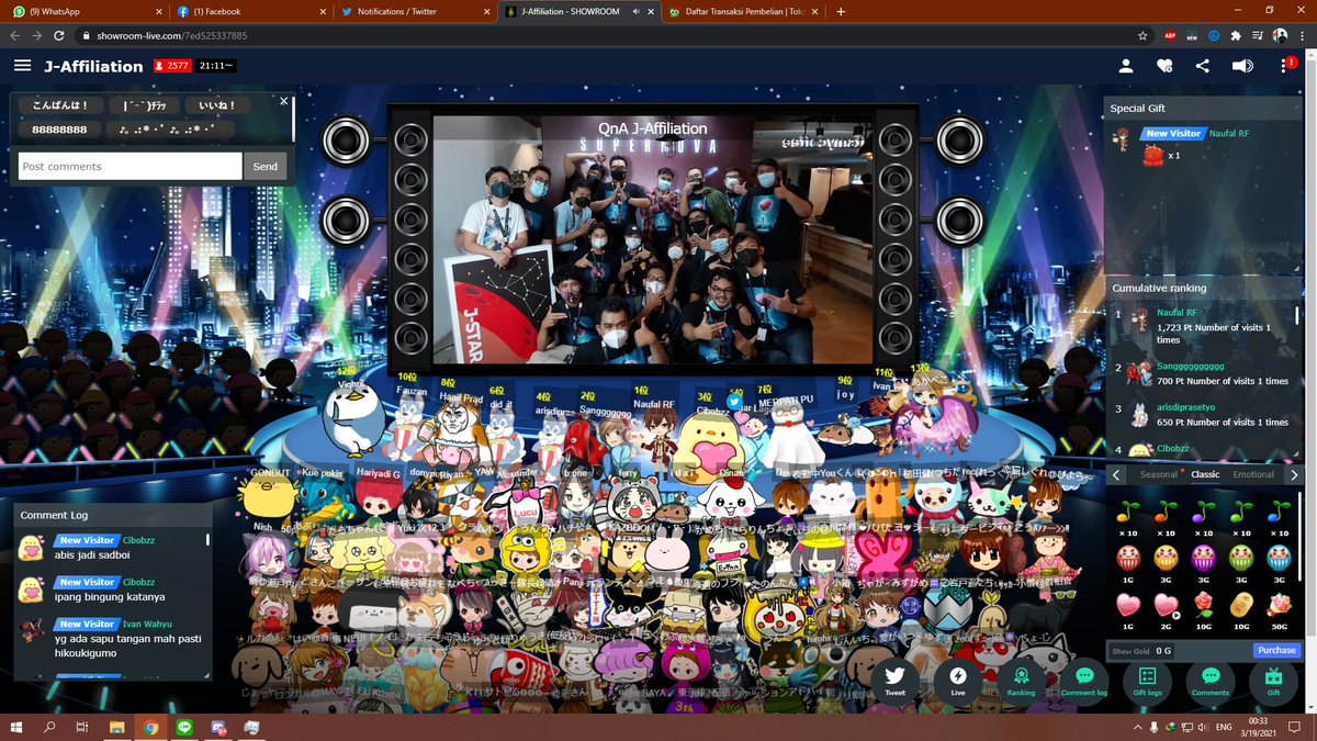 Malem malem mampir Showroom nya <a href="/J_Affiliation/">J Affiliation</a> dulu. Makasii atas sharing session nya 😁🤙