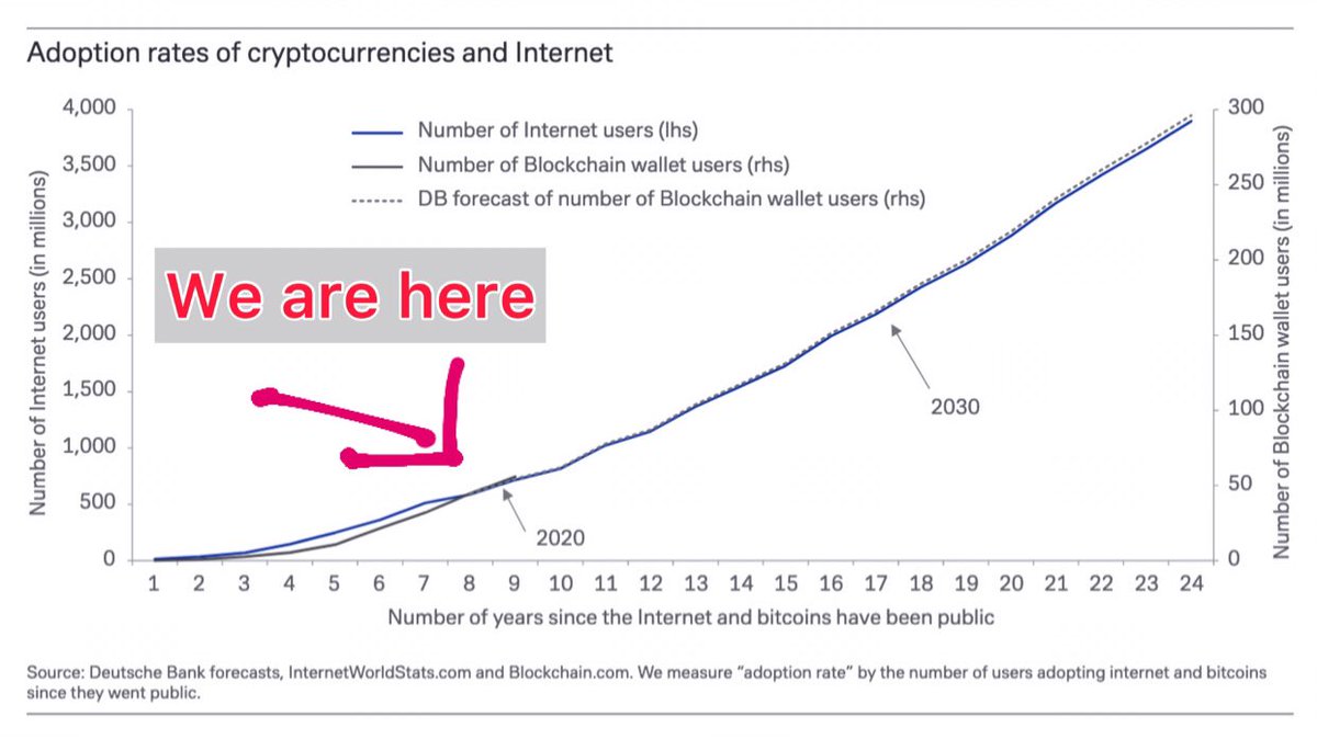 Bitcoin vs Internet: adoption curve. We are still early 😉 🚀