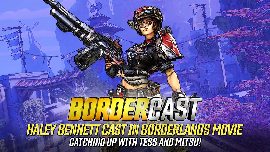Borderlands's tweet image. Haley Bennett has been cast in the #Borderlands movie in a mysterious role, plus @TessGames and @MitsuShow catch up on the week&apos;s news. Watch live now on the Bordercast! 
📺 twitch.tv/borderlands