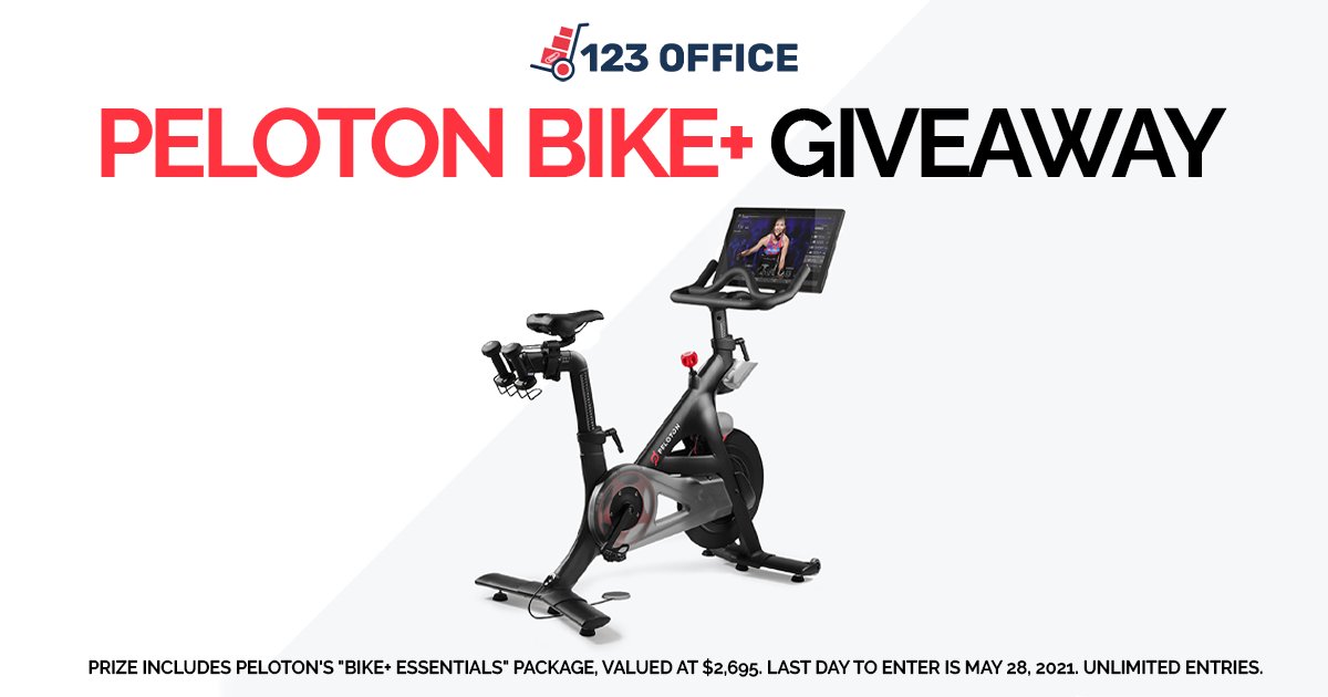 It's time to #stayhomestaymotivated with our first ever #giveaway!! One lucky person will win a Peloton Bike+ Essential package. 
To enter click here: bit.ly/3cqLson fill out our form and share as many times as you like for additional entries! #123officegiveaway #peloton