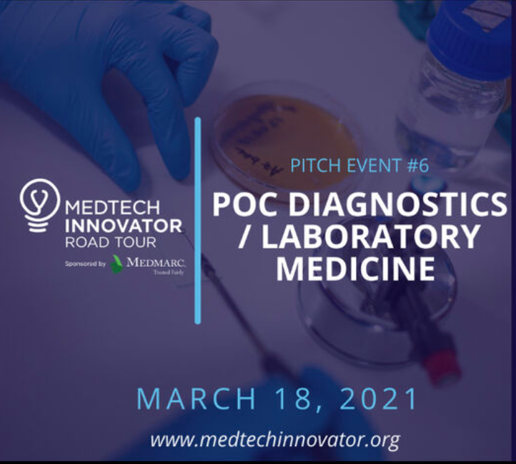 I am excited to be a judge for the @MedTechInnovator 2021 Road Tour on March 18! Can’t wait to hear some incredible pitches from startups focused on POC Diagnostics / Pathology / Laboratory Medicine! #medtechinnovator