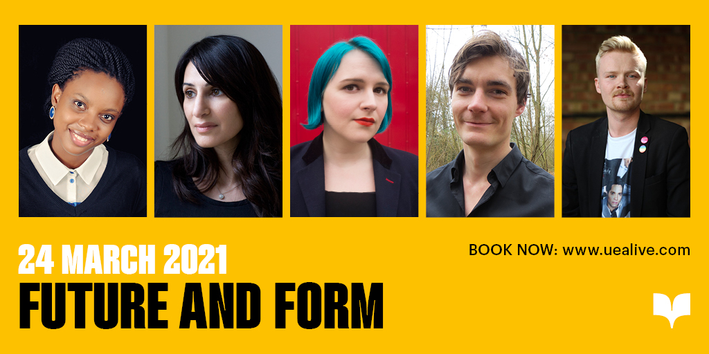 Next week, we will be joined by @ayobamiadebayo, @arshi_mona, @girlhermes, @MitchAuthor and @jamesliammcd to explore UEA's landmark CW50 project, Future and Form. Find out more about the project: futureandform.net

Wed 24 Mar | 7pm | Online
Book now: uealive.com