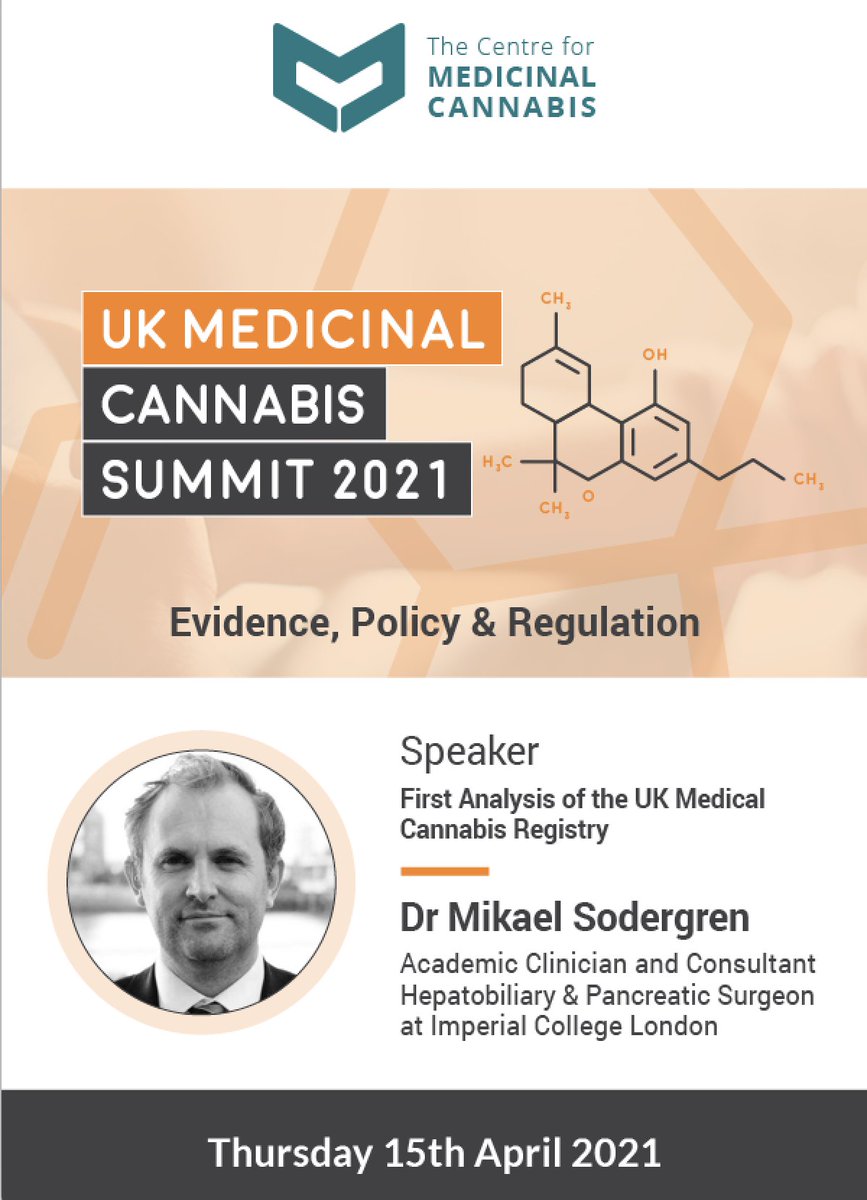 DrMSodergren's tweet image. Looking forward to presenting the &quot;First Analysis of the UK  Medical Cannabis Registry&quot; on Thursday 15th April - UK Medicinal Cannabis Summit 2021: Evidence, Policy &amp;amp; Regulation 🔬🔋🧬

Data is🔑to progress...

Thanks for the invitation #cmcsummit 👍

cmcsummit.co.uk