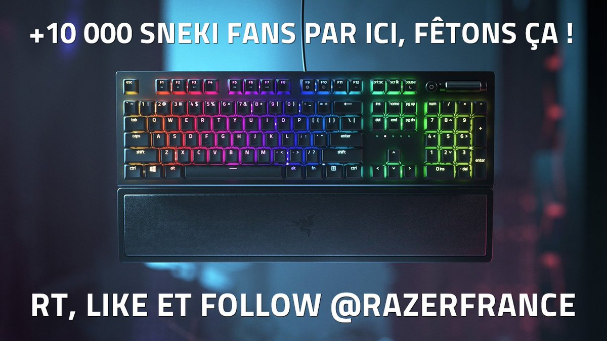 RazerFrance's tweet image. Pour célébrer le cap des 10k Followers, on vous fait GAGNER un Razer BlackWidow V3.

Pour participer : 
- Follow @RazerFrance ✅
- Like et Retweet ce tweet 💚🔁

Bonne chance à tous ! 

Le #giveaway se termine le 24/03/2021
#Razer Termes et conditions : rzr.to/rzrtnb