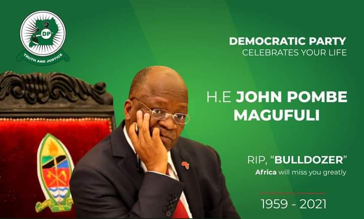 Rest in perfect peace H.E. John Pombe Magufuli. May the Almighty God receive you and judge you with mercy as you approach the throne of Grace