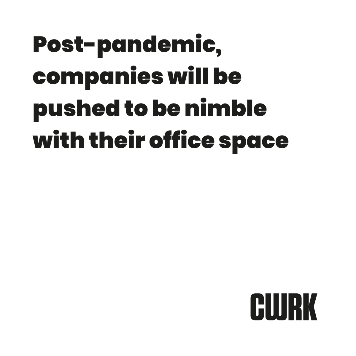 The post-pandemic working world will be all about flexibility.

wearecwrk.co.uk

#cowork #thursdaythoughts #workspace #flexibility #flexiblework #officespace