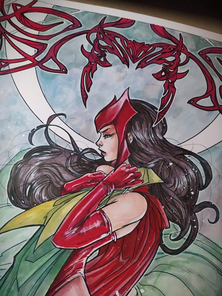 'But what Is grief, if not love persevering?' Scarlet Witch - 11'x17' watercolor and pencis. if you want to order your favourite character take a look to my BigCartel page giuseppecafaro.bigcartel.com and use the code WELCM15 for the 15% ff #WandaVision #WandaMaximoff @Marvel