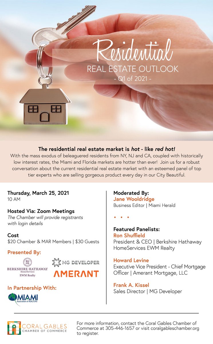 Kreps PR & Marketing (@prkreps) on Twitter photo You won’t want to miss this important virtual panel, moderated by <a href="/MiamiHerald/">Miami Herald</a>'s Jane Wooldridge and hosted by the <a href="/gableschamber/">Coral Gables Chamber</a>. Expert panelists will include <a href="/BHHSEWMRealty/">Berkshire Hathaway HomeServices EWM Realty</a>'s Ron Shuffield, <a href="/AmerantBank/">Amerant Bank</a>'s Howard Levine, and <a href="/mg_developer/">MG Developer</a>'s Frank Kissel
bit.ly/3s5TvxG You won’t want to miss this important virtual panel, moderated by <a href="/MiamiHerald/">Miami Herald</a>'s Jane Wooldridge and hosted by the <a href="/gableschamber/">Coral Gables Chamber</a>. Expert panelists will include <a href="/BHHSEWMRealty/">Berkshire Hathaway HomeServices EWM Realty</a>'s Ron Shuffield, <a href="/AmerantBank/">Amerant Bank</a>'s Howard Levine, and <a href="/mg_developer/">MG Developer</a>'s Frank Kissel
bit.ly/3s5TvxG