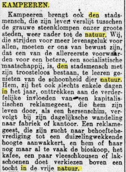 "Kampeeren brengt ook den stadsmensch, die zijn leven verslijt tusschen de grauwe steenklompen onzer groote steden, weer nader tot de natuur." Dus ben je die muren ook zo zat? Kijk snel welke #Natuurkampeerterreinen er open zijn :-) bit.ly/3bZskyY