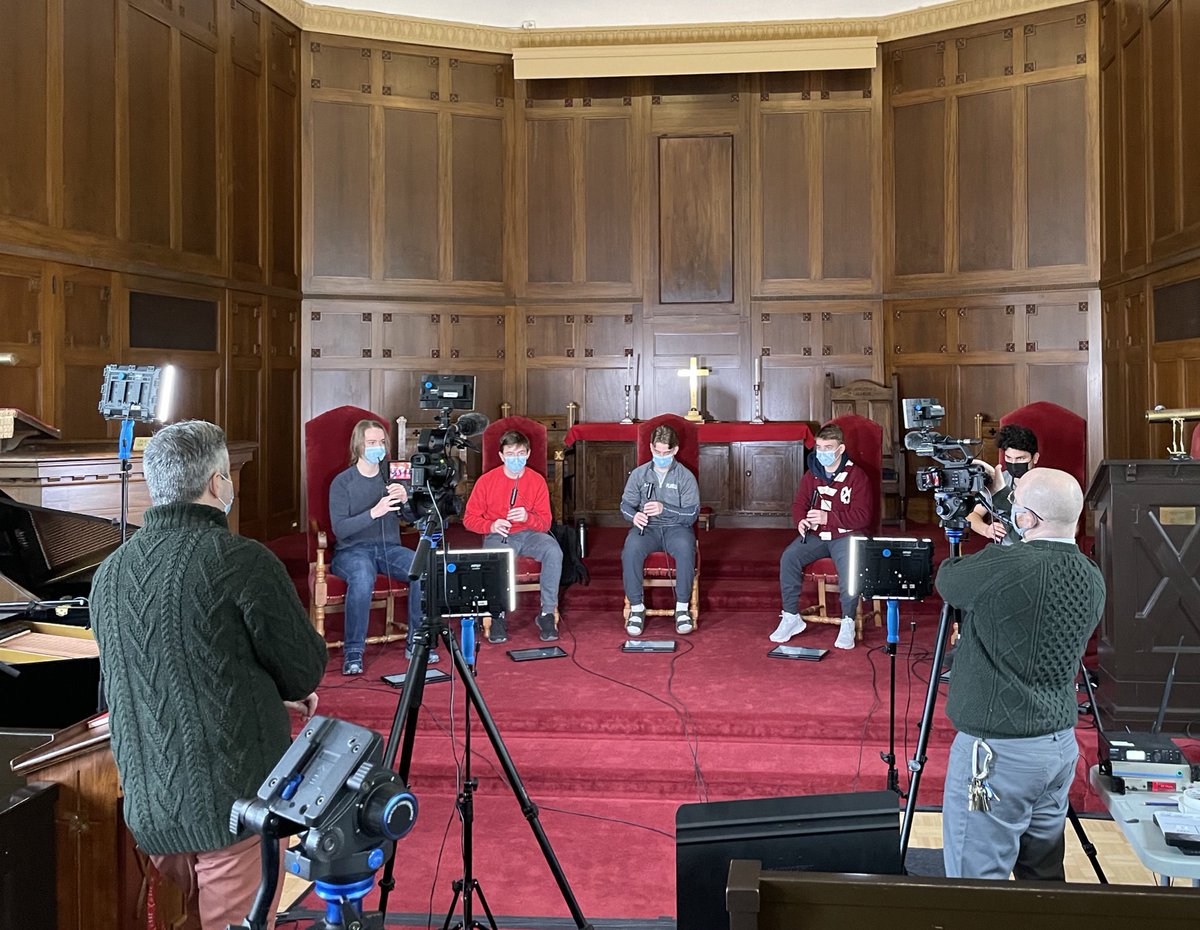 standrews1899's tweet photo. A behind the scenes look at filming this year’s Celtic Concert. #boysofSAC https://t.co/YM8nIpbrMV
