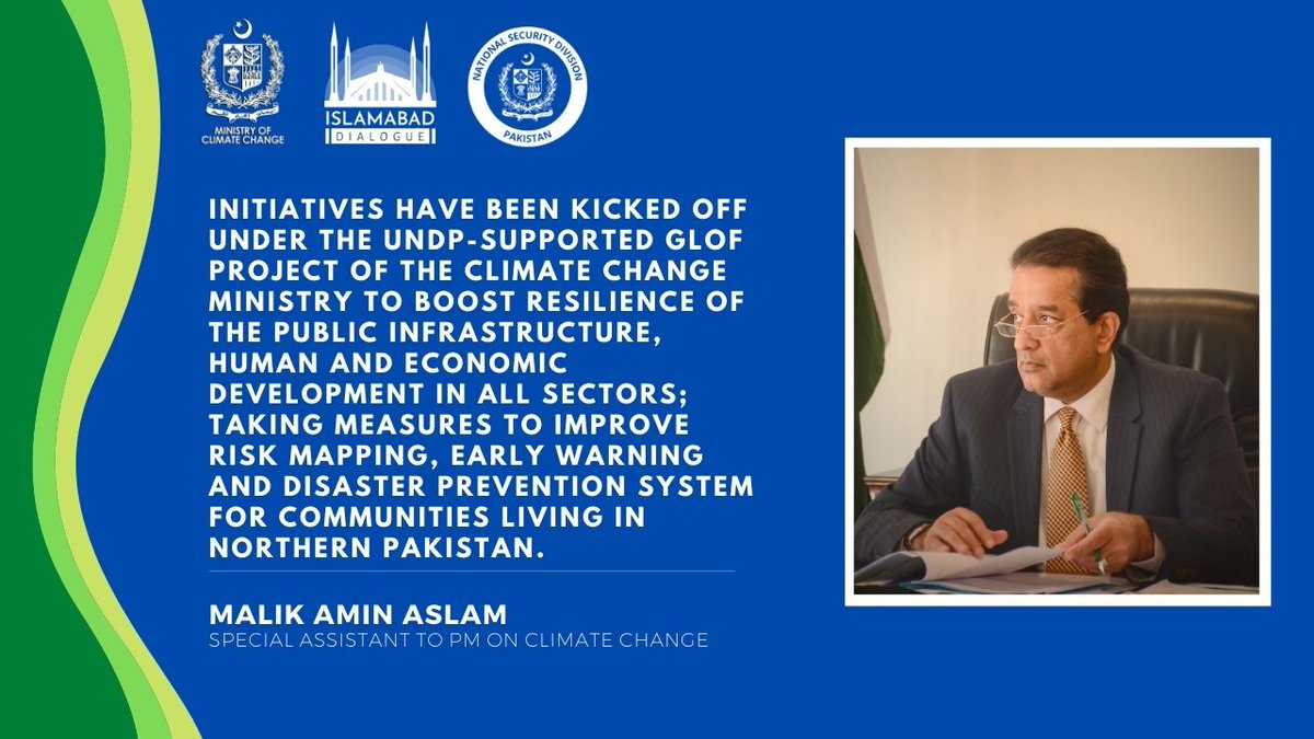 SAPM on climate change, Malik Amin Aslam addresses at the 'Islamabad Security Dialogue' earlier today.
#Glof2Pakistan