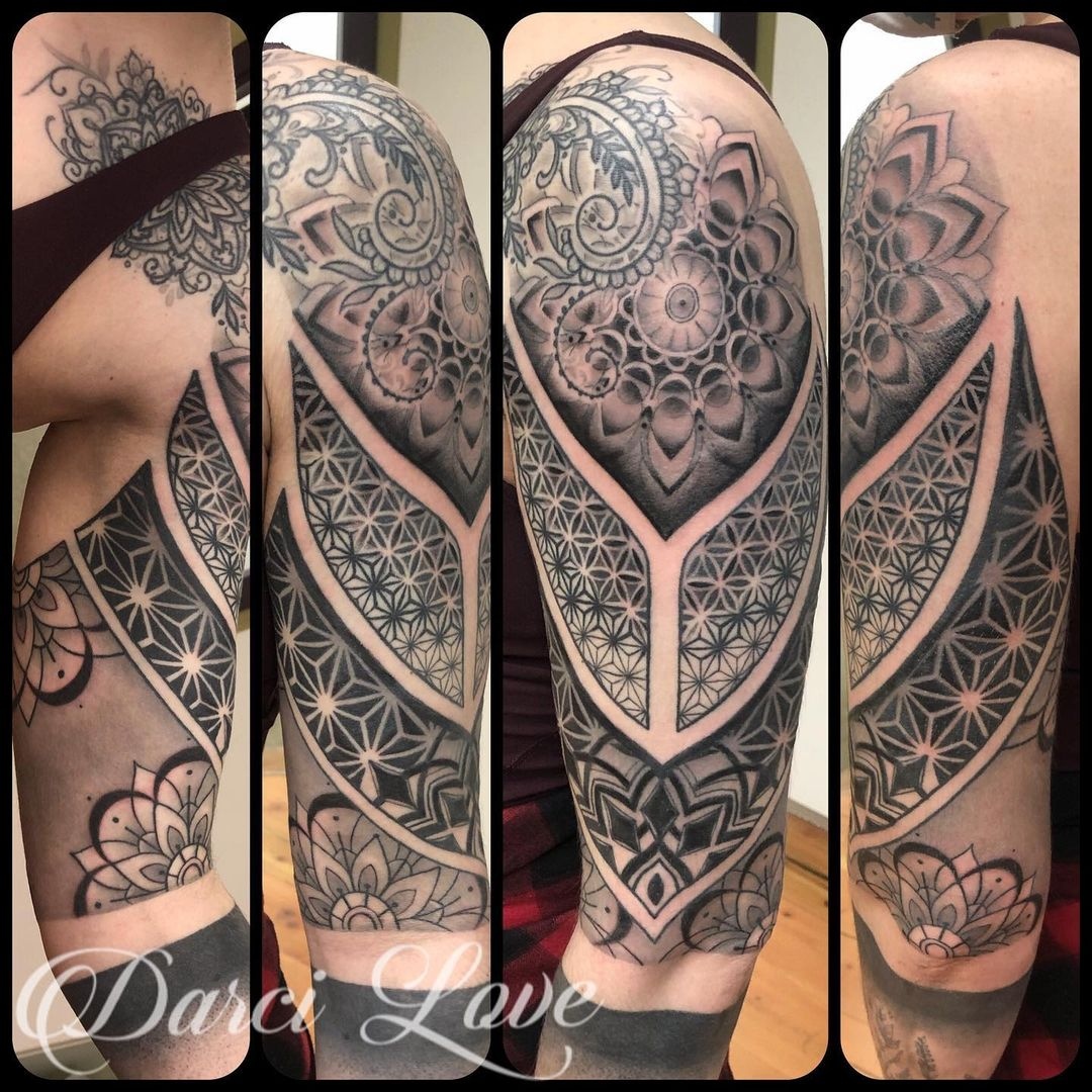 Geometric Tattoo Half Sleeve