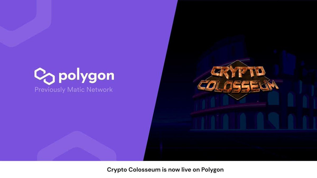0xPolygon's tweet image. ⚔️Gladiators, battles &amp;amp; betting! @cryptocolosseum is on Polygon!

🎮Crypto Colosseum is an NFT-based tournament-battle game where you collect &amp;amp; bet on gladiators, using $PTG to boost warriors.

📍Discord: discord.com/invite/kUCxPuq…

🎯Play Now: cryptocolosseum.com