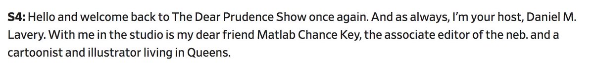Hello and welcome back to The Dear Prudence Show once again. And as always, I’m your host, Daniel M. Lavery. With me in the studio is my dear friend Matlab Chance Key, the associate editor of the neb. and a cartoonist and illustrator living in Queens.