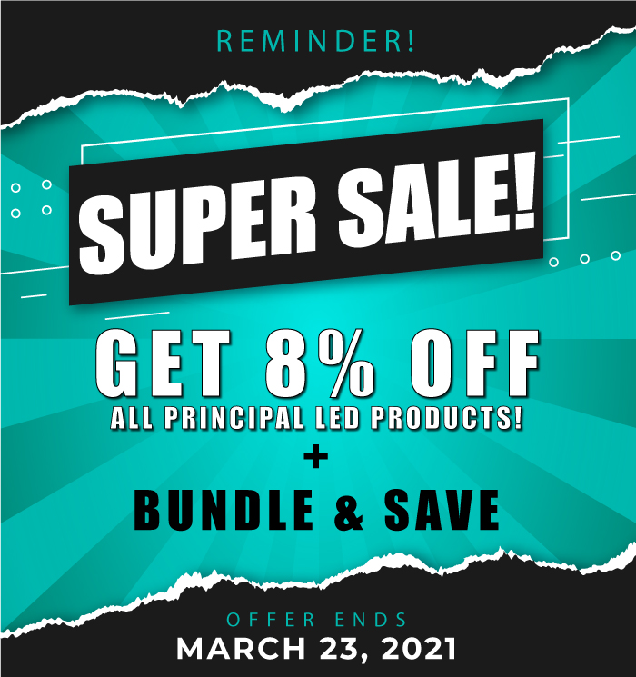 **REMINDER....
Get 8% OFF ALL Principal LED products through March 23rd! Plus BUNDLE & SAVE!

Get full details here --> conta.cc/30T1LVN

#ChannelLetters #signsupplies #signsupplier #signs #signage #LED #LEDSupply #digitalprintmaterial #ledmodules