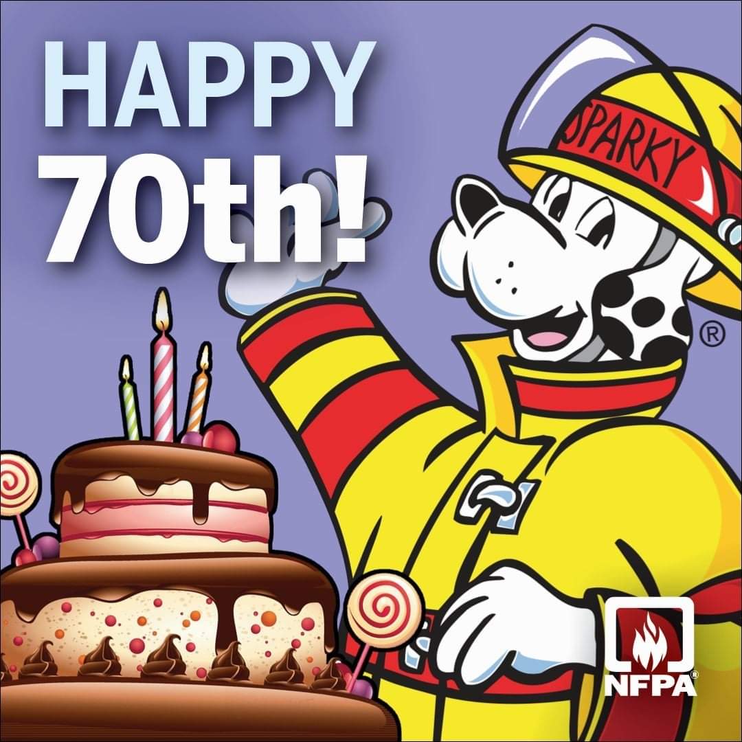 MonarchFireCo's tweet image. The MFC wishes Sparky the Fire Dog a happy 70th birthday. Sparky the Fire Dog is the official mascot of the National Fire Protection Association. Created in 1951 to promote fire safety education for children. For more information please see Sparky.org